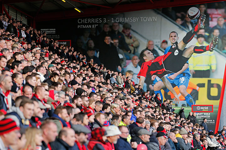 Bournemouth v  Liverpool : Bournemouth fans watching from the home end 