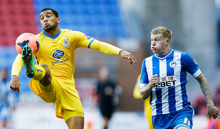 Saturday's games: Crystal Palace's Adrian Mariappa takes the ball away from James McClean