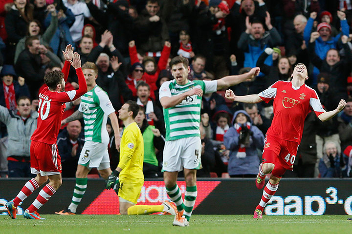 Saturday's games: Southampton's Gallagher celebrates after scoring