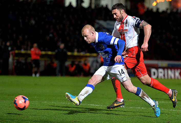 Saturday's games: Everton's Scottish striker Steven Naismith scores