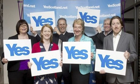 Ian Dommett, second right, and Stan Blackley, right, join Yes Scotland's casualties