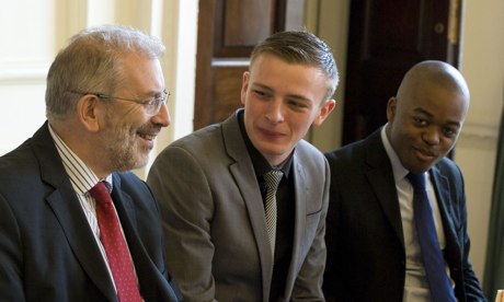 Sir Bob Kerslake with apprentices
