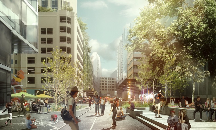 Imitation high lines: Visualisation of The Goods Line, Sydney, Australia. Aspect Studios and Choi
