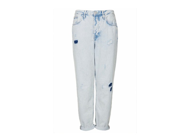 Jeans: Best jeans - bleached light blue distressed boyfriend jean by topshop