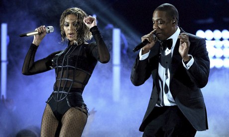 Beyonce and Jay-Z performing at the Grammys