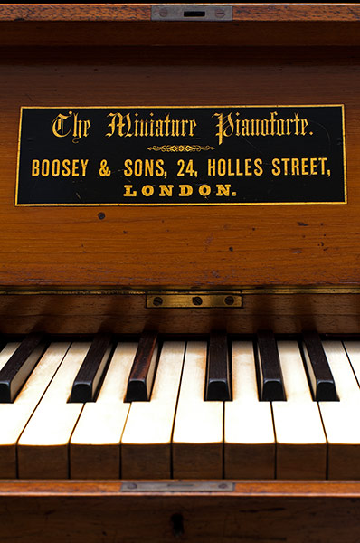 Pianos at the Horniman: Upright miniature piano