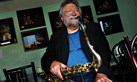 Evan Parker with saxophone