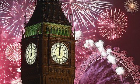 London fireworks display for New Year 2014