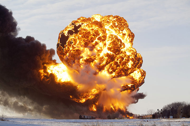 20 Photos: North Dakota Train Collision Ignites Oil Tankers