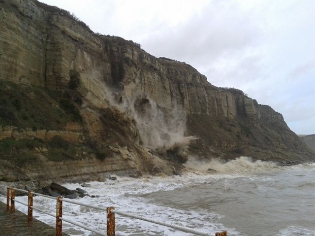 Dramatic Cliff fall on the south coast. 