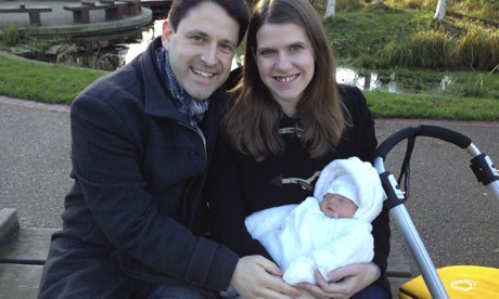 Liberal Democrat MP Jo Swinson (right) and husband Duncan Hames with their first child, Andrew