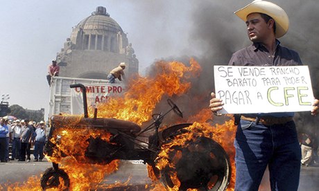 Protest against NAFTA in Mexico City