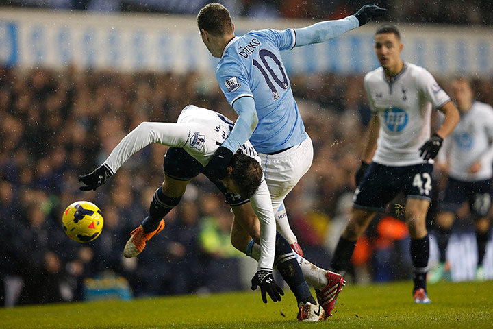 Spurs v Man City: Dzeko and Chiriches clash