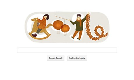 Google doodle marking the Chinese new year