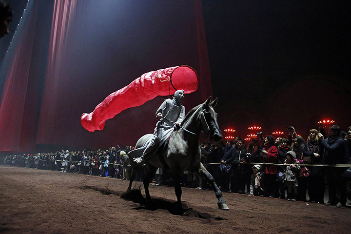 20 Photos: A performer on a horse in an equestrian show at the Grand Palais in Paris