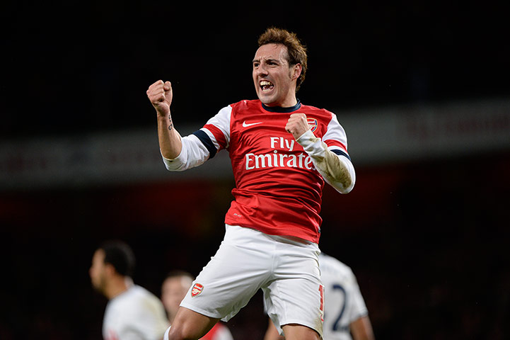 Arsenal v Spurs: Cazorla celebrates