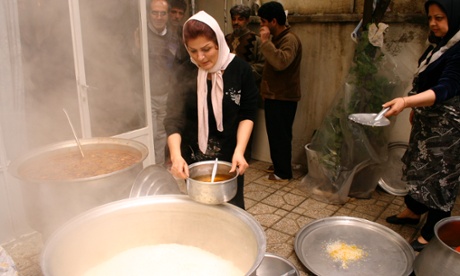 A family in Tehran get ready to for Ashura lunch