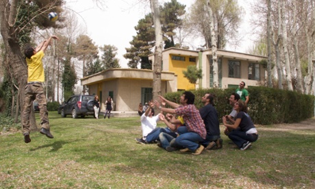 Iranians play Dodgeball at a villa outside Tehran 