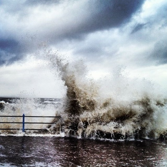 High tide at Morecambe Promenade