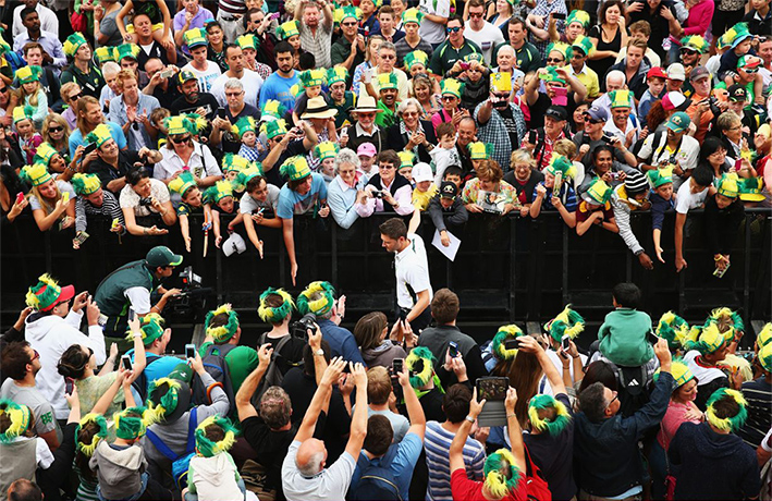 Celebrations: Michael Clarke  arrives