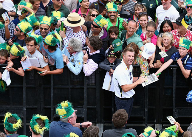 Celebrations: David Warner signs autographs