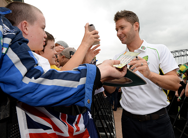 Celebrations: Michael Clarke signs autographs