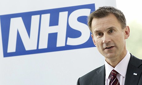 Jeremy Hunt with NHS logo
