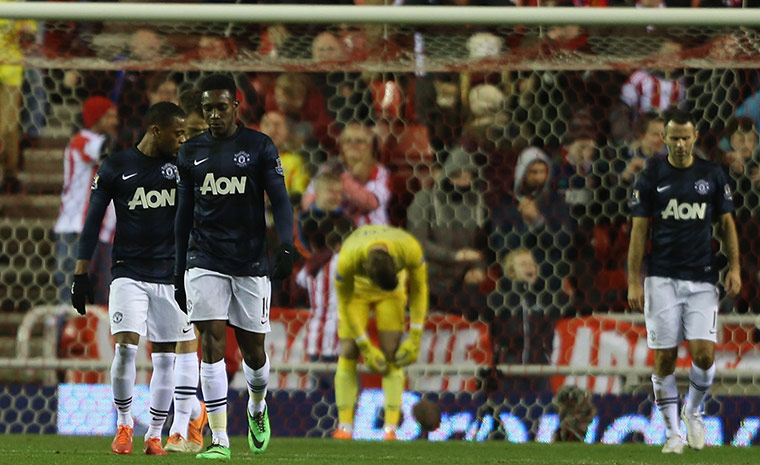 Sunderland versus Utd: Dejected United players