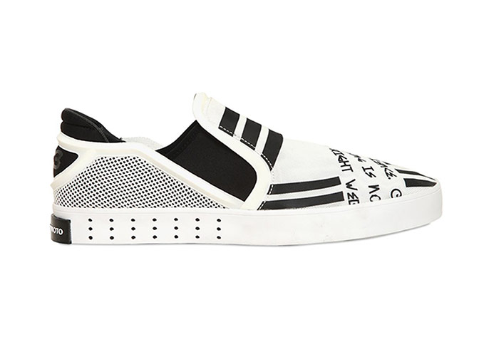 Mens shoes: Men's shoes - black and white printed slip-ons by Y-3