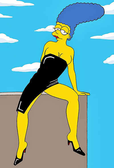 Simpsons erotica: Marge poses in an iconic Helmut Newton style shot