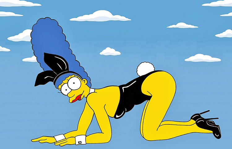 Simpsons erotica: Marge as Kate Moss for Playboy 60th anniversary magazine cover