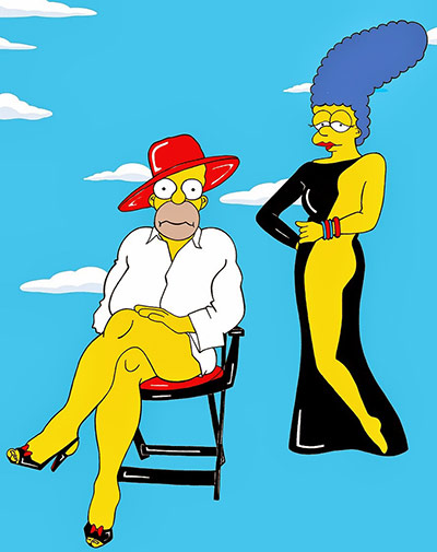 Simpsons erotica: Homer and Marge pose in iconic erotic shots by Helmut Newton