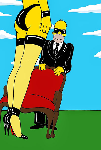 Simpsons erotica: Homer and Marge pose in iconic erotic shots by Helmut Newton