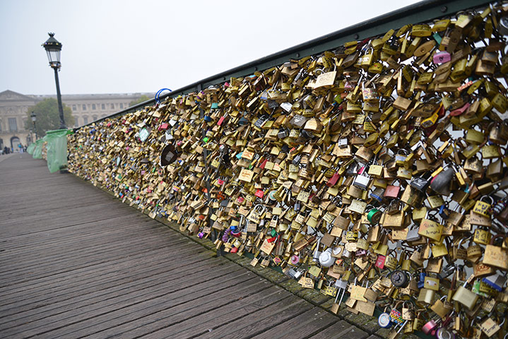 Your Pics - Resolutions: padlocks attached to wall in Paris