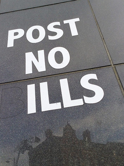 Your Pics - Resolutions: Writing on a wall or floor that says Post No Ills