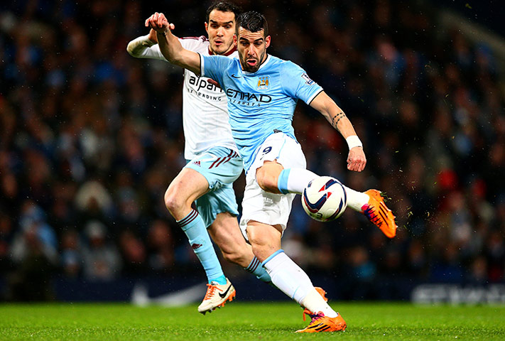 Man City v West Ham Utd: Alvaro Negredo scores