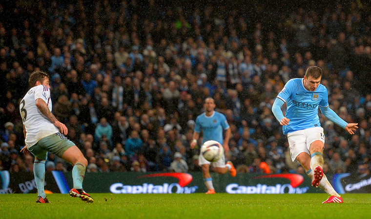 Man City v West Ham Utd: Edin Dzeko scores