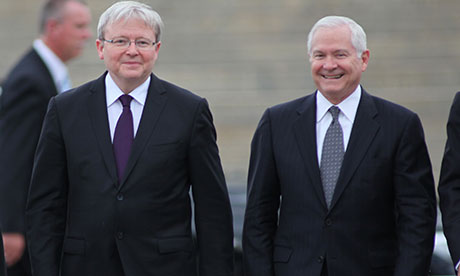 Kevin Rudd and Robert Gates