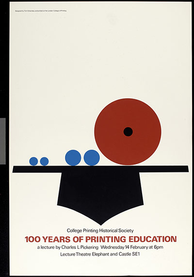 Tom Eckersley: Tom Eckersley 100 years of printing education poster
