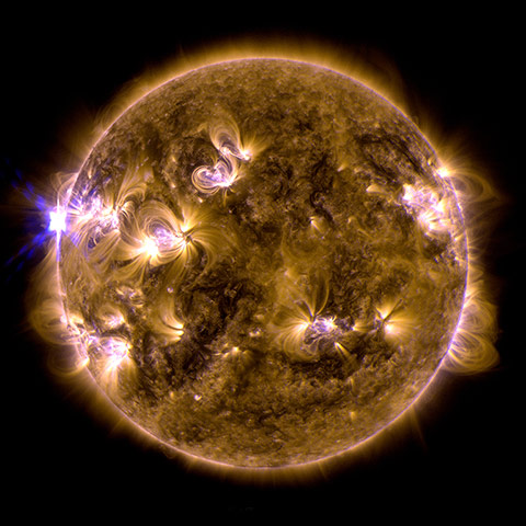 Space: solar flare eruption