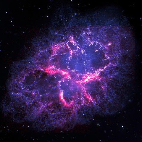 Space: a composite view of the Crab nebula