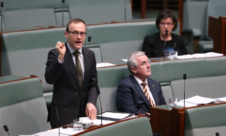 Adam Bandt from the Greens speaks during the second reading of the National Security Amendment Legislation Bill.