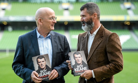 Roddy Doyle with Roy Keane. The author, a Chelsea fan, admits there was a 'certain pleasure in seeing him sent off'.