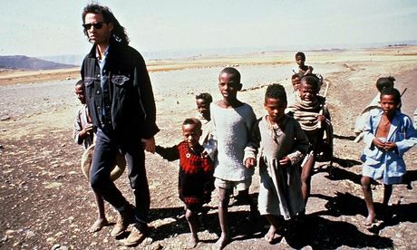 Bob Geldof was at the forefront of a new celebrity fundraising effort, sparked by the BBC’s report on Ethiopia’s famine. Photograph: Today/Rex Features