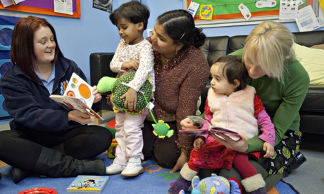 Children and parental 'mentors' at the Sure Start Whitley childrens centre, Reading