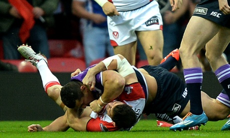Ben Flower’s punches led to a mass brawl at the start of the Super League Grand Final at Old Trafford.