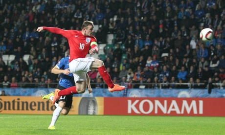 Editorial use only. No merchandising. For Football images FA and Premier League restrictions apply inc. no internet/mobile usage without FAPL license - for details contact Football Dataco Mandatory Credit: Photo by Michael Zemanek/BPI/REX (4191756i) Wayne Rooney  of England shoots at the goal 2016 UEFA European Championship Qualifying Group E Estonia v England Le Coq Arena, Tallinn, Estonia - 12 Oct 2014 2016UEFAEUROPEANCHAMPIONSHIPQUALIFYINGGROUPEESTONIAVENGLANDLECOQARENATALLINN12OCT2014WAYNEROONEYSHOOTSATGOALSportPersonality25429258