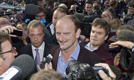 Douglas Carswell, centre, who won Clacton-on-Sea for Ukip