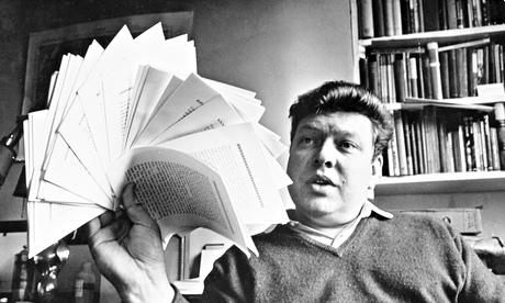 BS Johnson with his manuscript of The Unfortunates