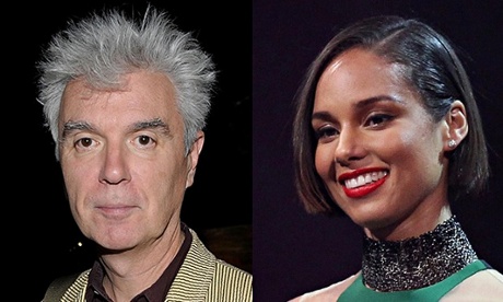 Composite of David Byrne and Alicia Keys